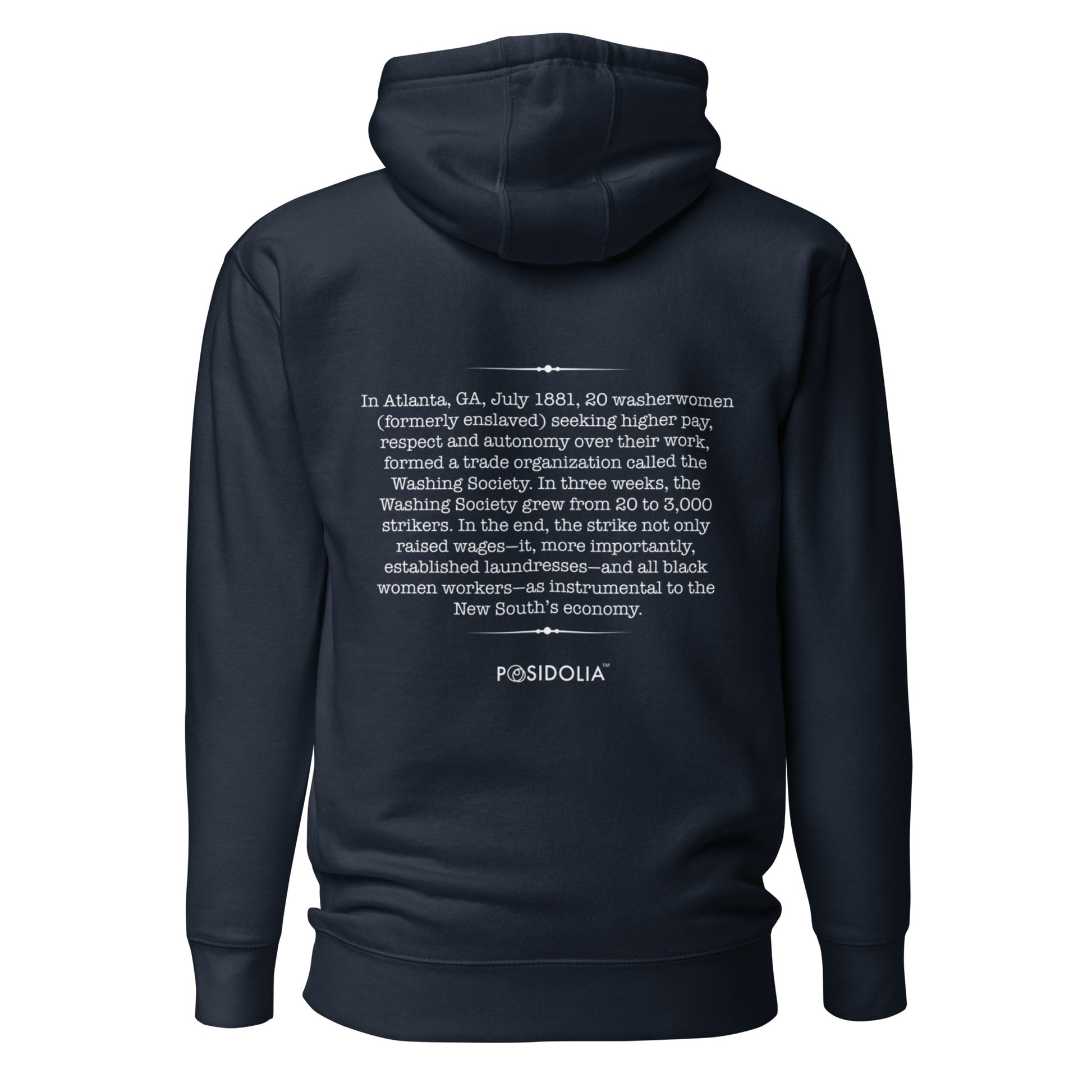 Posidolia™ | "Atlanta Washing Society" - Hoodie (unisex) navy back